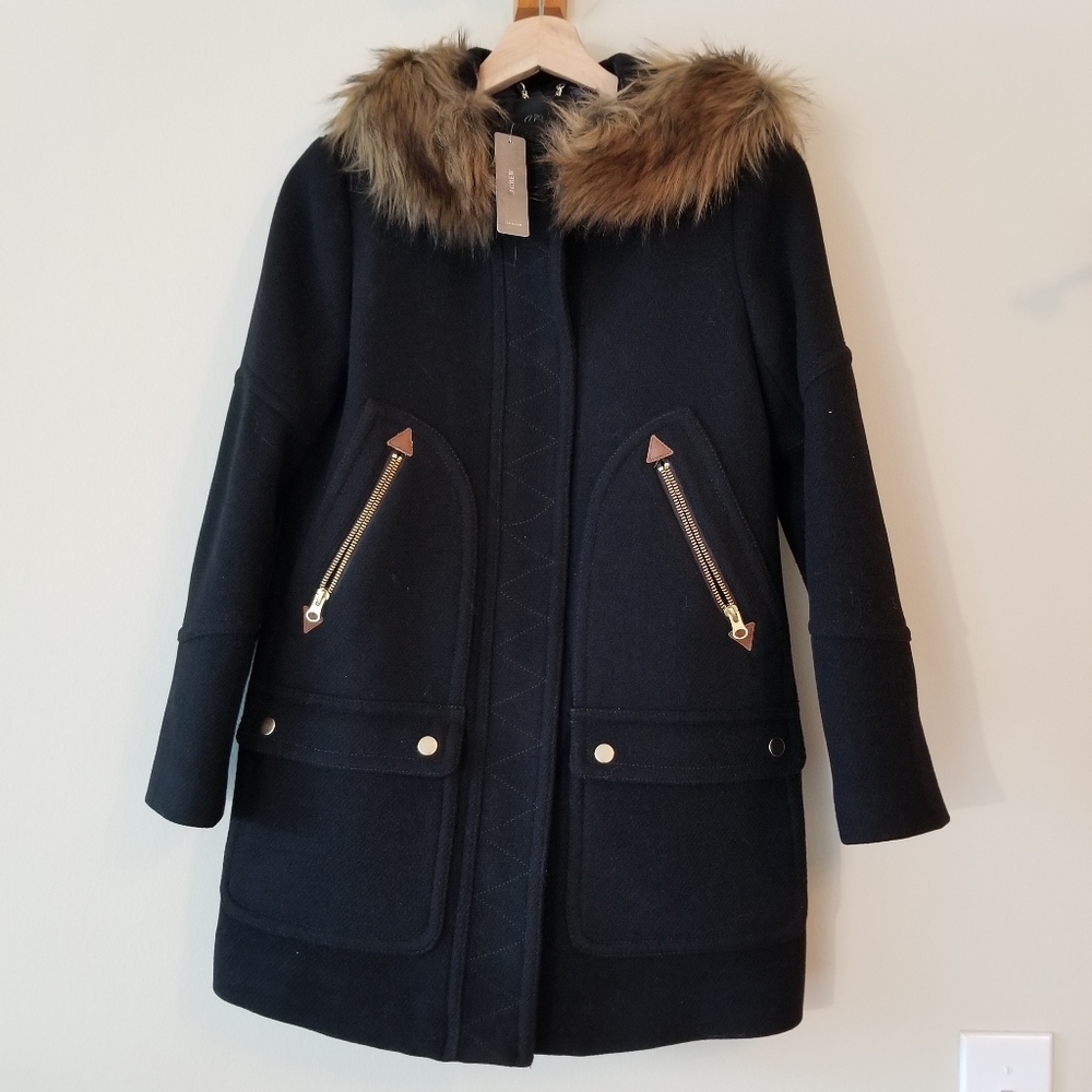 NWT J.Crew Chateau parka Italian wool coat